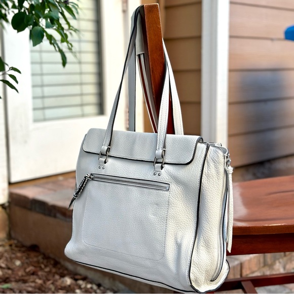 Vince Camuto Aylif Zip Gusset Leather Tote Bag - Picture 8 of 14